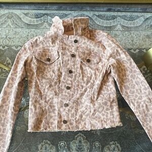 Kut from the Kloth Pink Leopard Jean Jacket